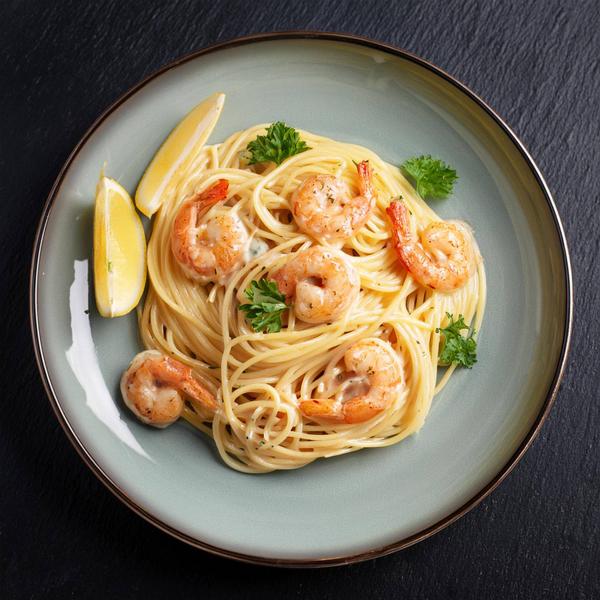 Spaghetti cu Creveți și Lămâie